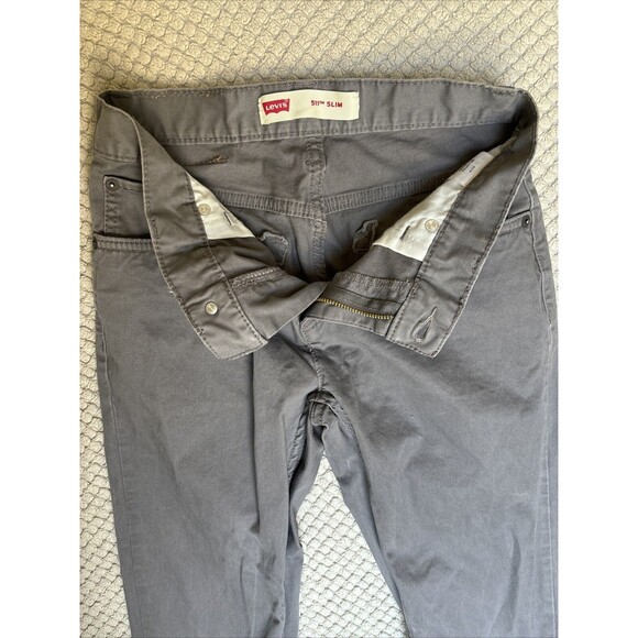 Levi's 511 Slim Tapered PANTS - Gray Khaki - Mens Tag  27X27 Measures 27x28 - Picture 10 of 15